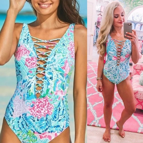 Lilly Pulitzer Other - NWT Lilly Pulitzer Isle Lattice One Piece Swimsuit Sink or Swim